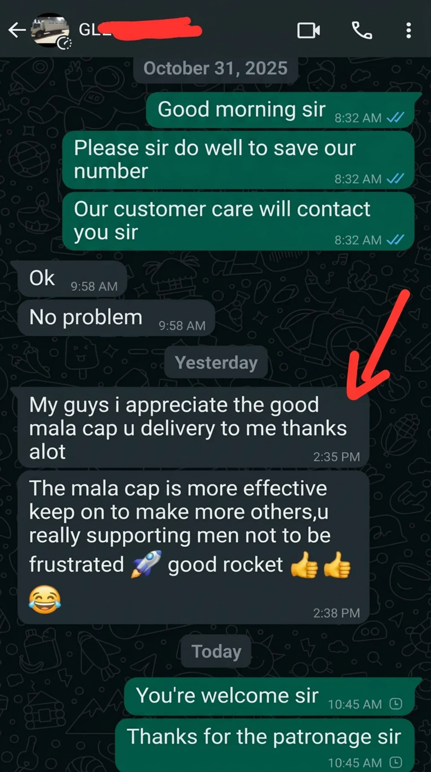 Malacap customer testimonial